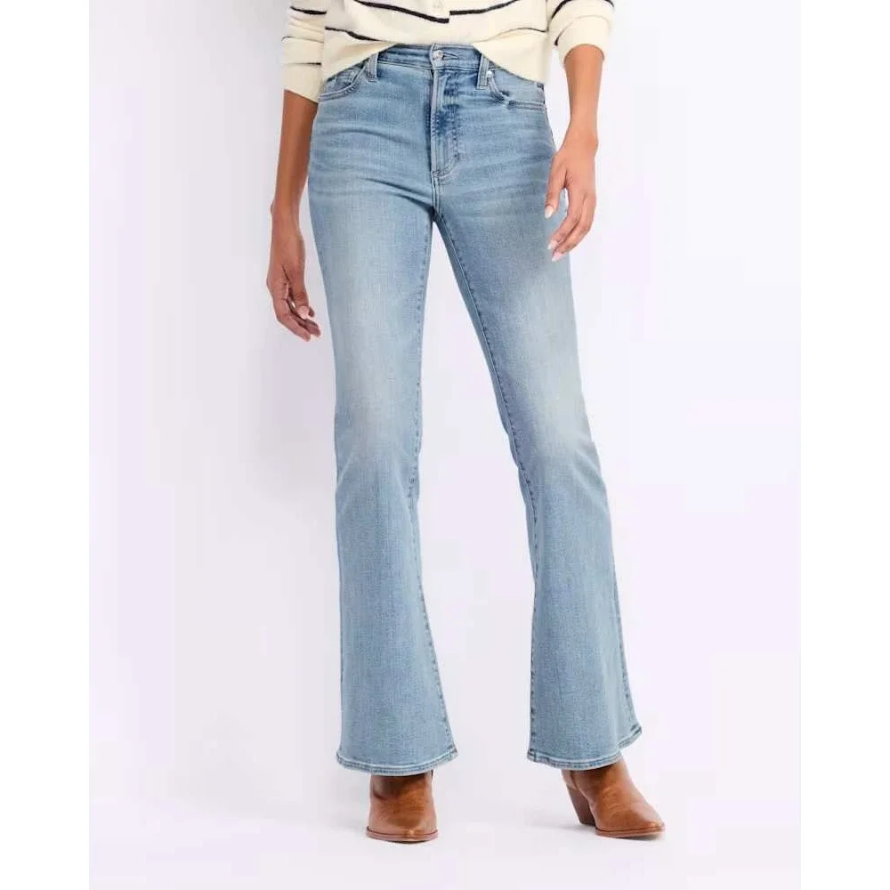 Pistola Kinsley Mid Rise Ultra Flare Jeans Light Blue Size 4 New With Tags